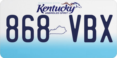 KY license plate 868VBX