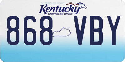 KY license plate 868VBY