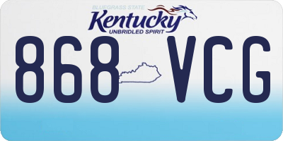 KY license plate 868VCG