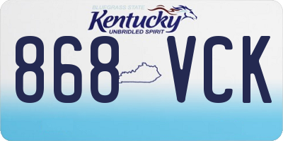KY license plate 868VCK