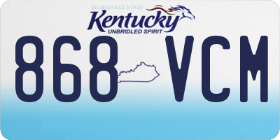 KY license plate 868VCM
