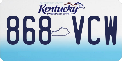 KY license plate 868VCW