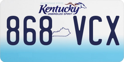 KY license plate 868VCX