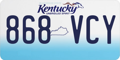 KY license plate 868VCY