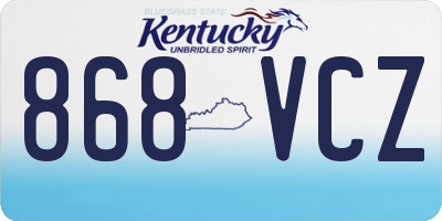 KY license plate 868VCZ