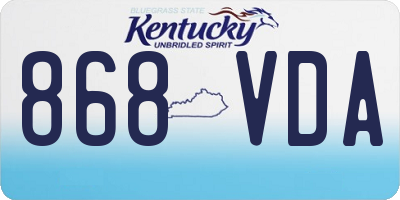 KY license plate 868VDA