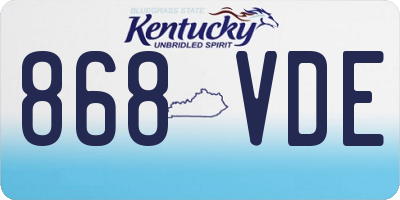 KY license plate 868VDE