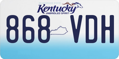 KY license plate 868VDH