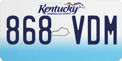 KY license plate 868VDM