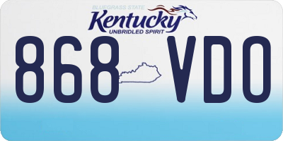 KY license plate 868VDO