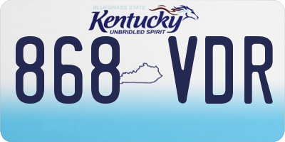 KY license plate 868VDR