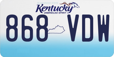 KY license plate 868VDW