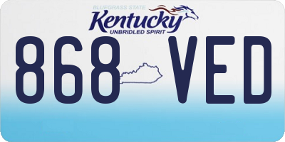 KY license plate 868VED