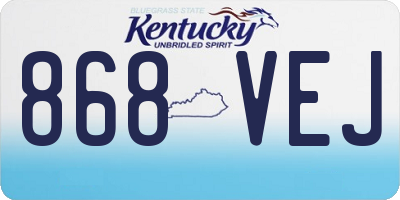 KY license plate 868VEJ