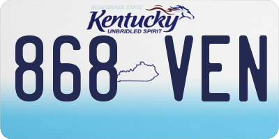 KY license plate 868VEN