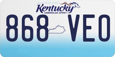 KY license plate 868VEO