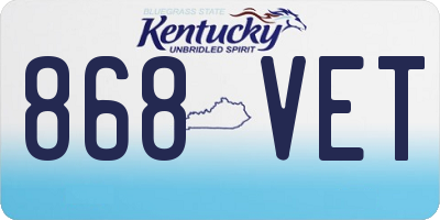 KY license plate 868VET