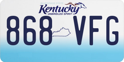 KY license plate 868VFG