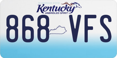 KY license plate 868VFS