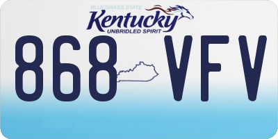 KY license plate 868VFV