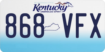 KY license plate 868VFX