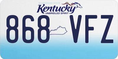 KY license plate 868VFZ