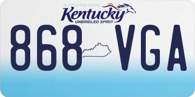 KY license plate 868VGA