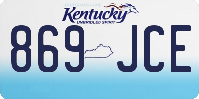 KY license plate 869JCE