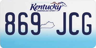 KY license plate 869JCG