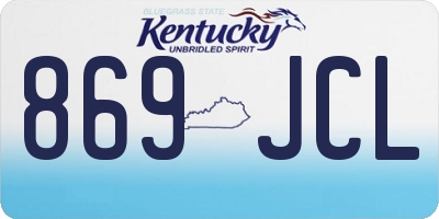 KY license plate 869JCL