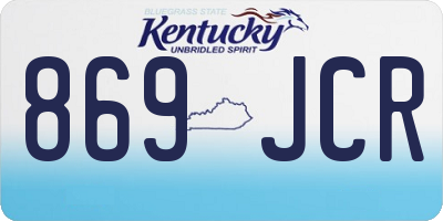KY license plate 869JCR