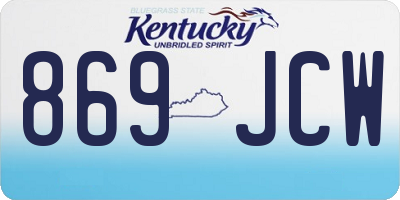 KY license plate 869JCW