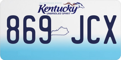 KY license plate 869JCX