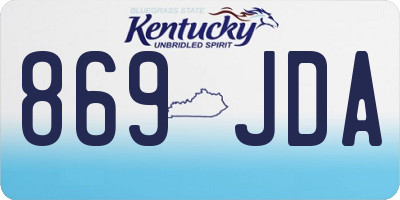 KY license plate 869JDA