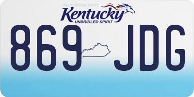KY license plate 869JDG
