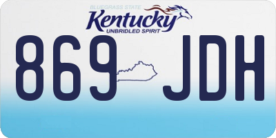 KY license plate 869JDH