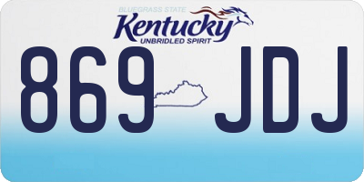 KY license plate 869JDJ