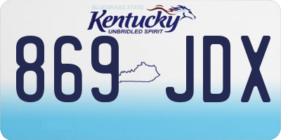 KY license plate 869JDX