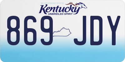 KY license plate 869JDY