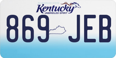 KY license plate 869JEB