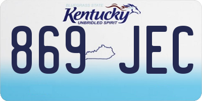 KY license plate 869JEC