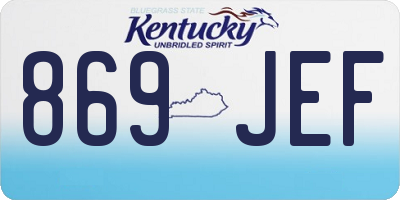 KY license plate 869JEF