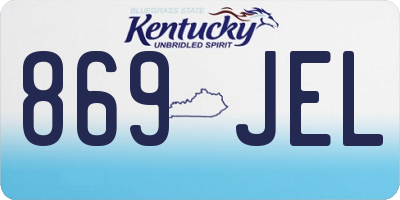 KY license plate 869JEL