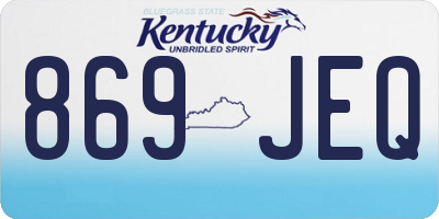 KY license plate 869JEQ