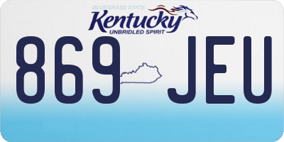 KY license plate 869JEU