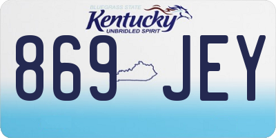 KY license plate 869JEY