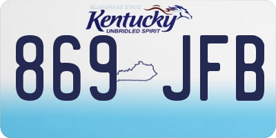 KY license plate 869JFB