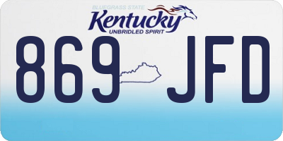KY license plate 869JFD
