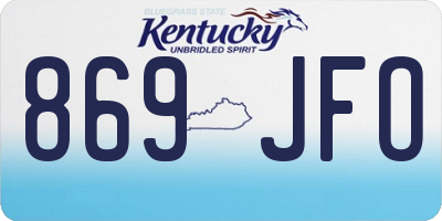 KY license plate 869JFO