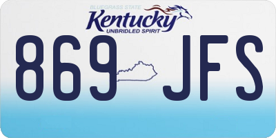 KY license plate 869JFS